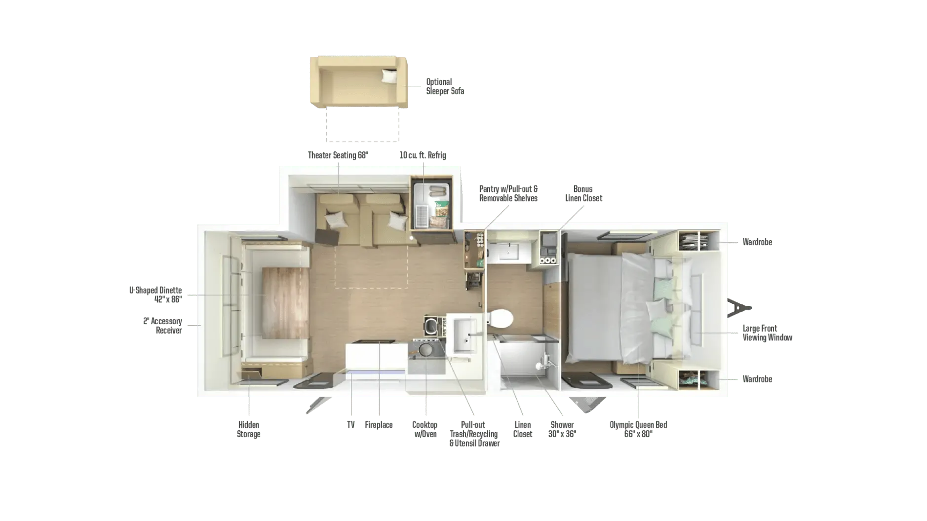 2026 Winnebago Thrive 25RLS - Floor plan
