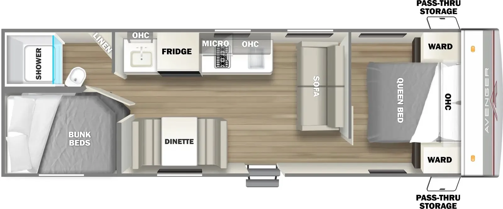 Prime Time Avenger 25BH floor plan
