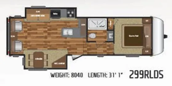 Keystone Hideout 299RLDS floor plan