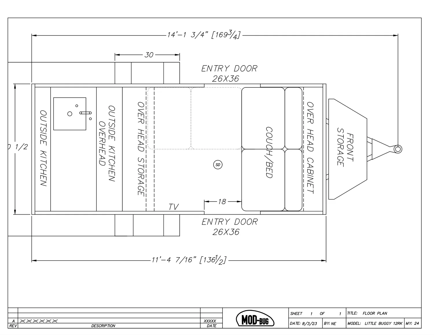 2026 Modern Buggy Trailers Little Buggy 12LRK - Floor plan