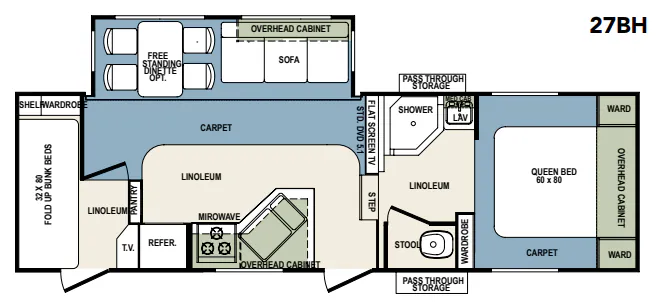 Forest River Wildcat 27BH floor plan