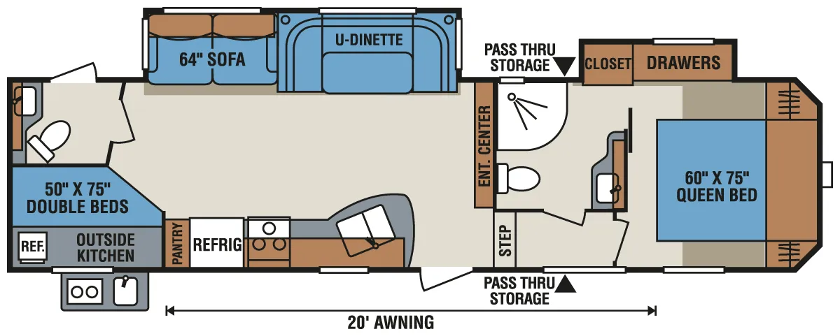 K-Z Sportsmen S325BHK floor plan