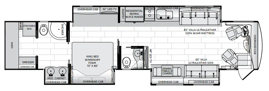 American Coach American Dream 45T floor plan