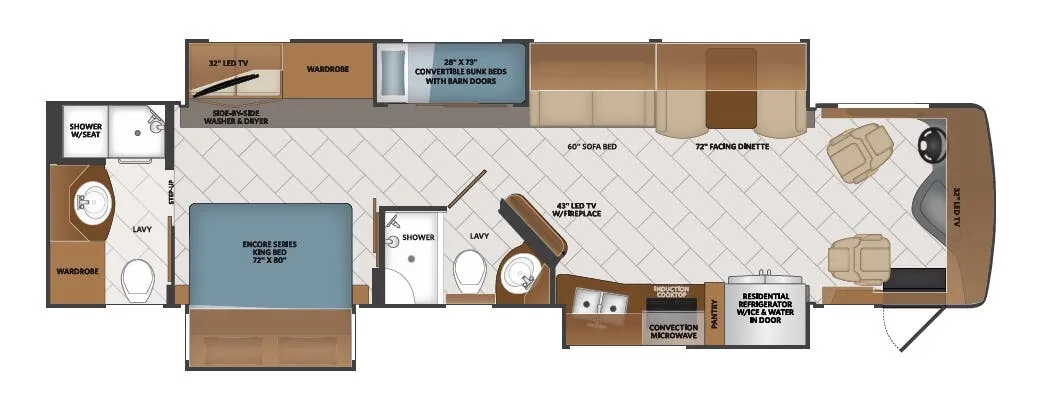 Fleetwood Pace Arrow LXE 38N floor plan