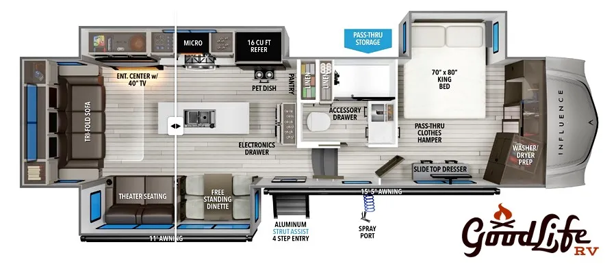 2026 Grand Design Influence 3003RL floor plan