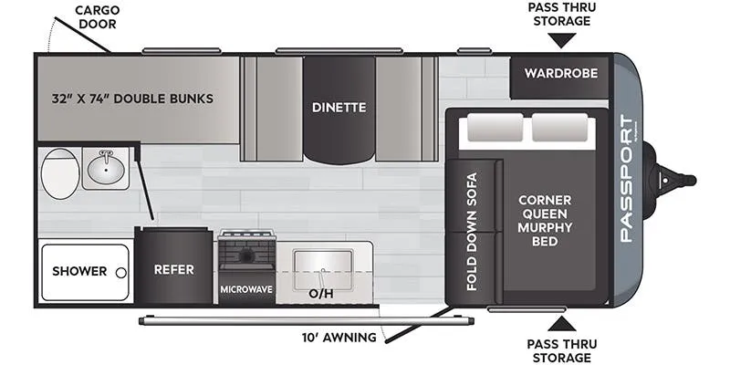 Keystone Passport SL Series 176BH floor plan
