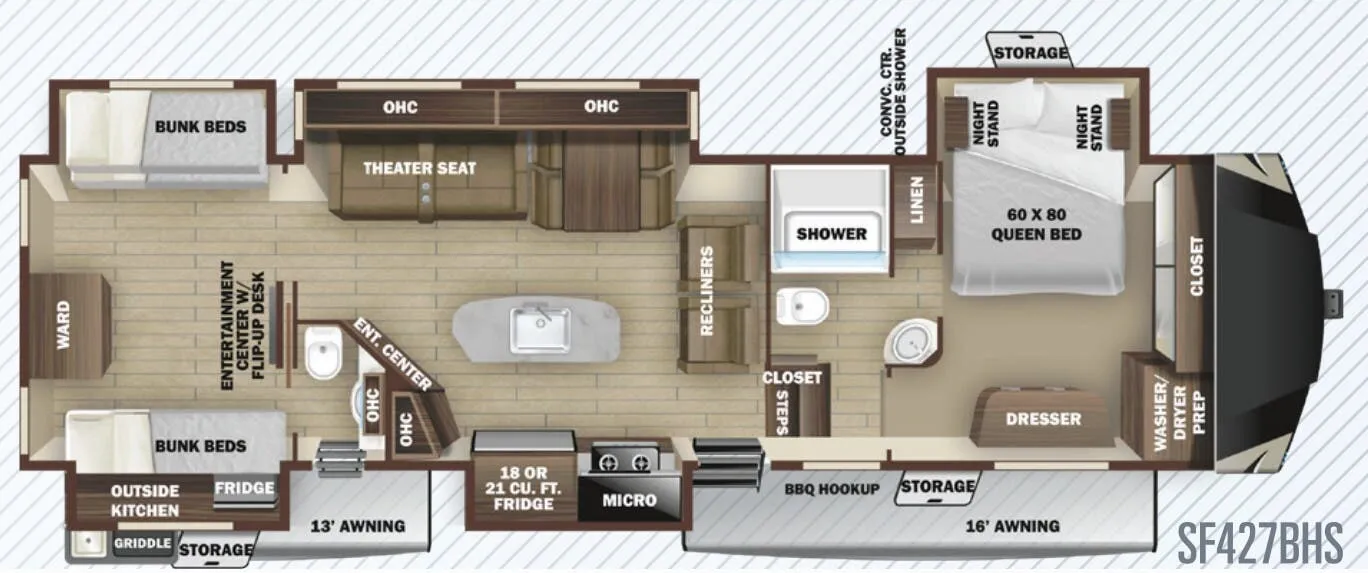 Highland Ridge Silverstar SF427BHS floor plan