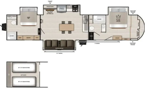 Forest River Wildwood Heritage Glen 376FAM floor plan