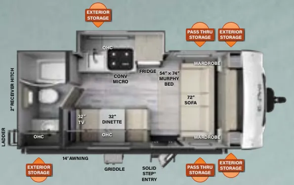 2023 Forest River Flagstaff E-Pro E19FDS - Floor plan