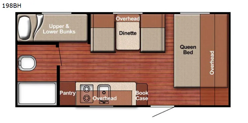 2019 Gulf Stream Ameri-Lite Super Lite 198BH — Floor plan