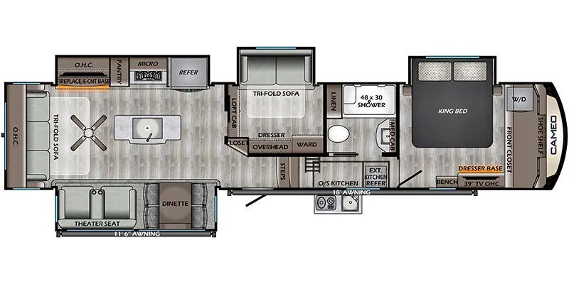 2023 CrossRoads Cameo CE3961MB - Floor plan