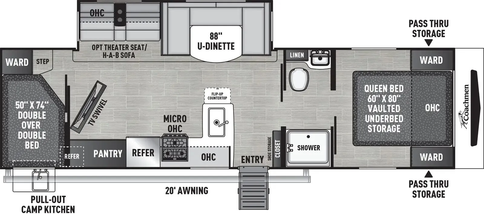 Coachmen Freedom Express Ultra Lite 294BHDS floor plan