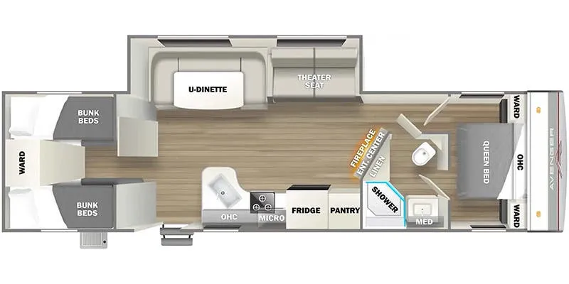 Prime Time Avenger 29QBS floor plan