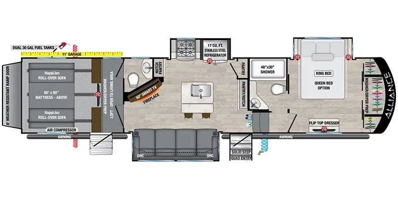 2021 Alliance RV Valor 36V11 - Floor plan