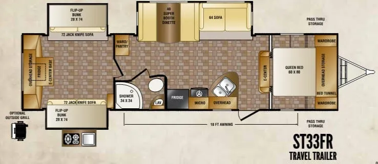 CrossRoads Sunset Trail Reserve ST33FR floor plan