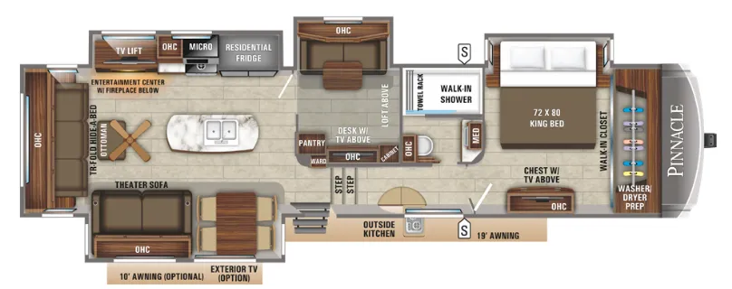 Jayco Pinnacle 37MDQS floor plan