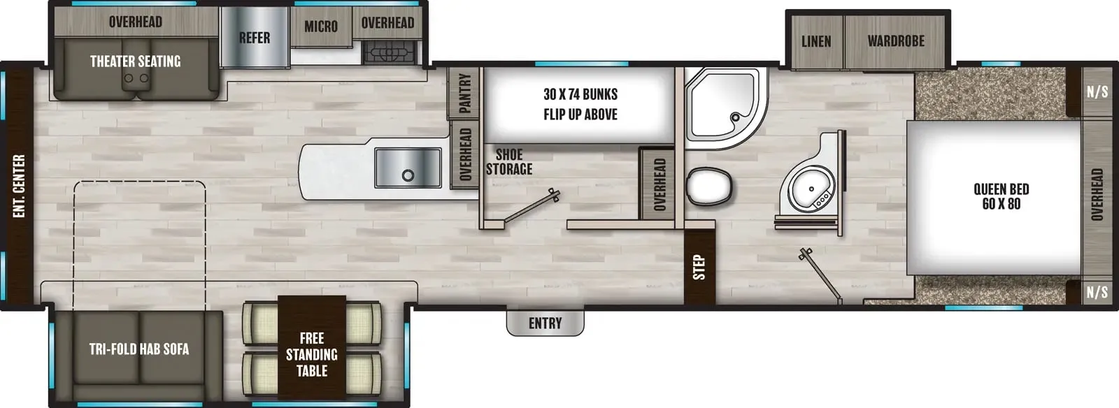 Shasta Phoenix 30BHS floor plan