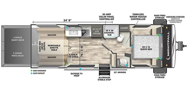Forest River Nightfall 25N floor plan