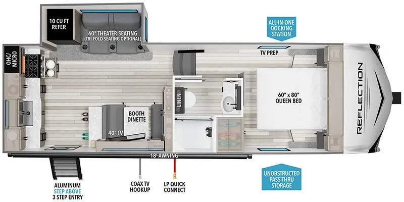 2026 Grand Design Reflection 100 Series 22RK - Floor plan