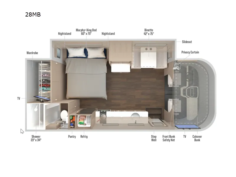 2026 Winnebago Sunflyer 28MB - Floor plan