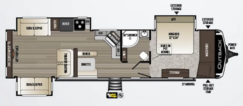 2020 Keystone Outback 341RD floor plan