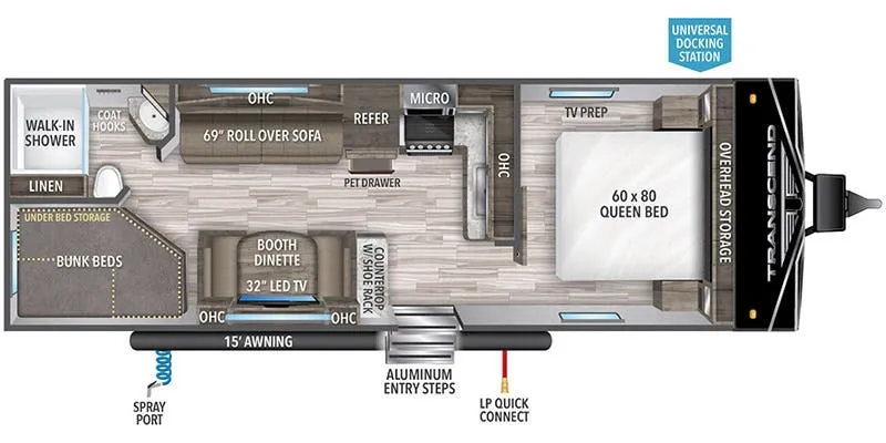 2024 Grand Design Transcend Xplor 247BH - Floor plan