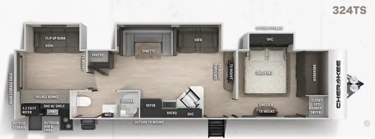 Forest River Cherokee 324TS floor plan
