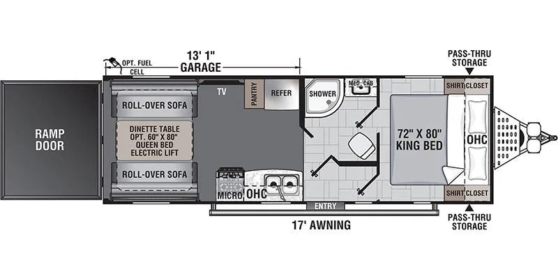2022 Forest River Work and Play 23LT floor plan