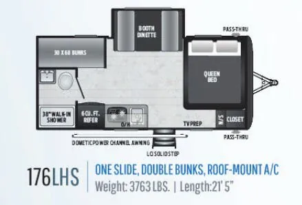 Keystone Hideout LHS 176LHS floor plan