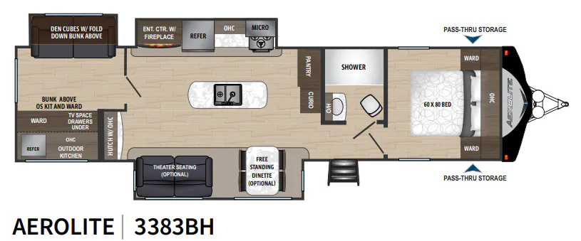 Dutchmen Aerolite 3383BH floor plan