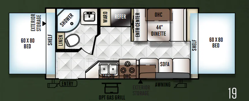 Forest River Flagstaff Shamrock 19 floor plan