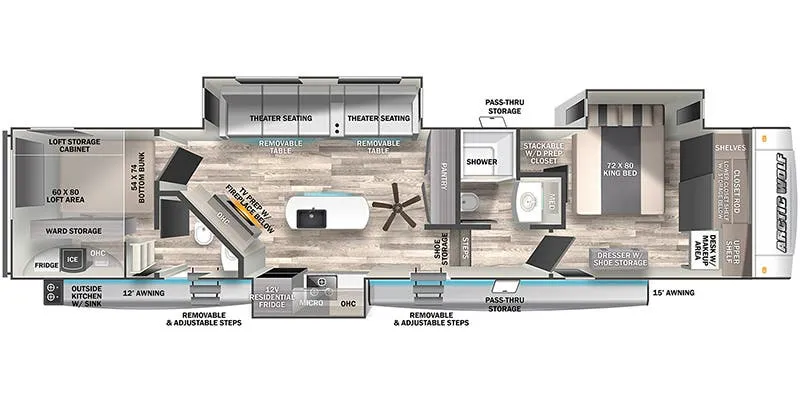 Forest River Cherokee Arctic Wolf 3770 SUITE floor plan