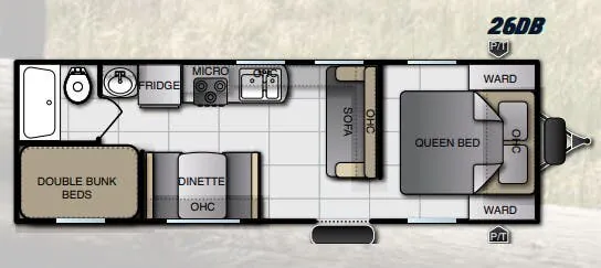 Pacific Coachworks Tango Xtralite 26DB floor plan