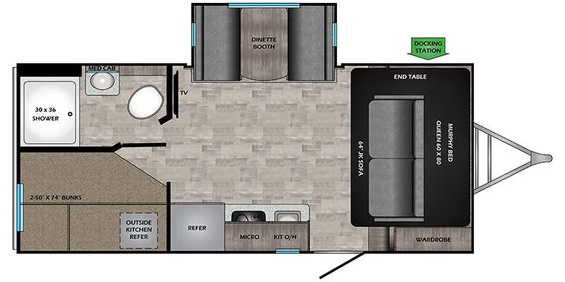 2023 CrossRoads Sunset Trail SS188BH - Floor plan