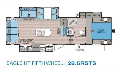 2018 Jayco Eagle HT 28.5RSTS - Floor plan