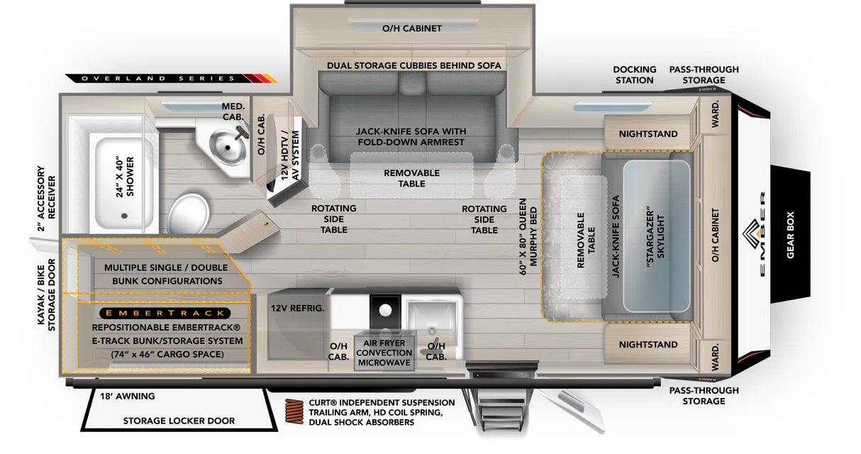 2026 Ember RV Overland Series 221MSL - Floor plan