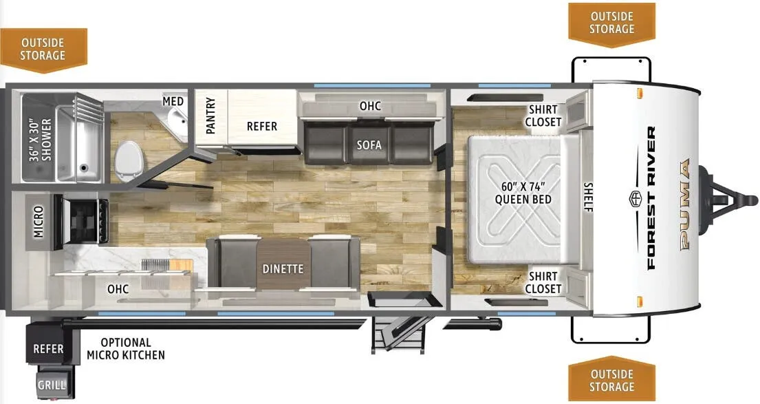 2026 Forest River Puma Camping Edition 210RKCE - Floor plan