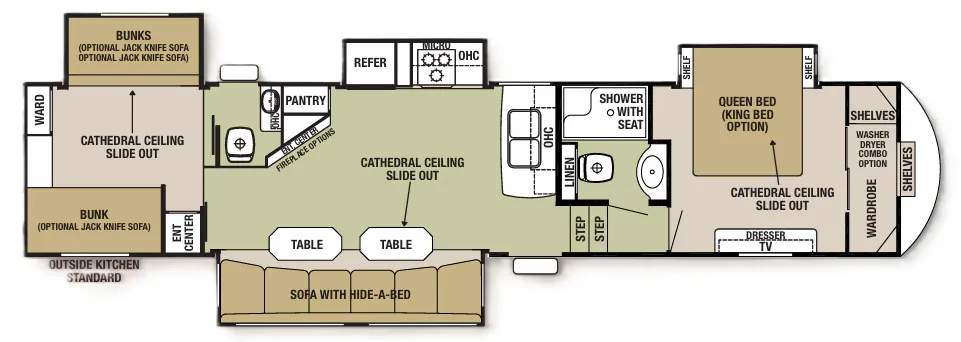 Forest River Cedar Creek Silverback 37BH floor plan