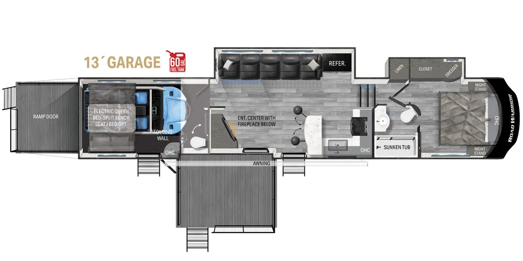 2022 Heartland Road Warrior 4275 floor plan