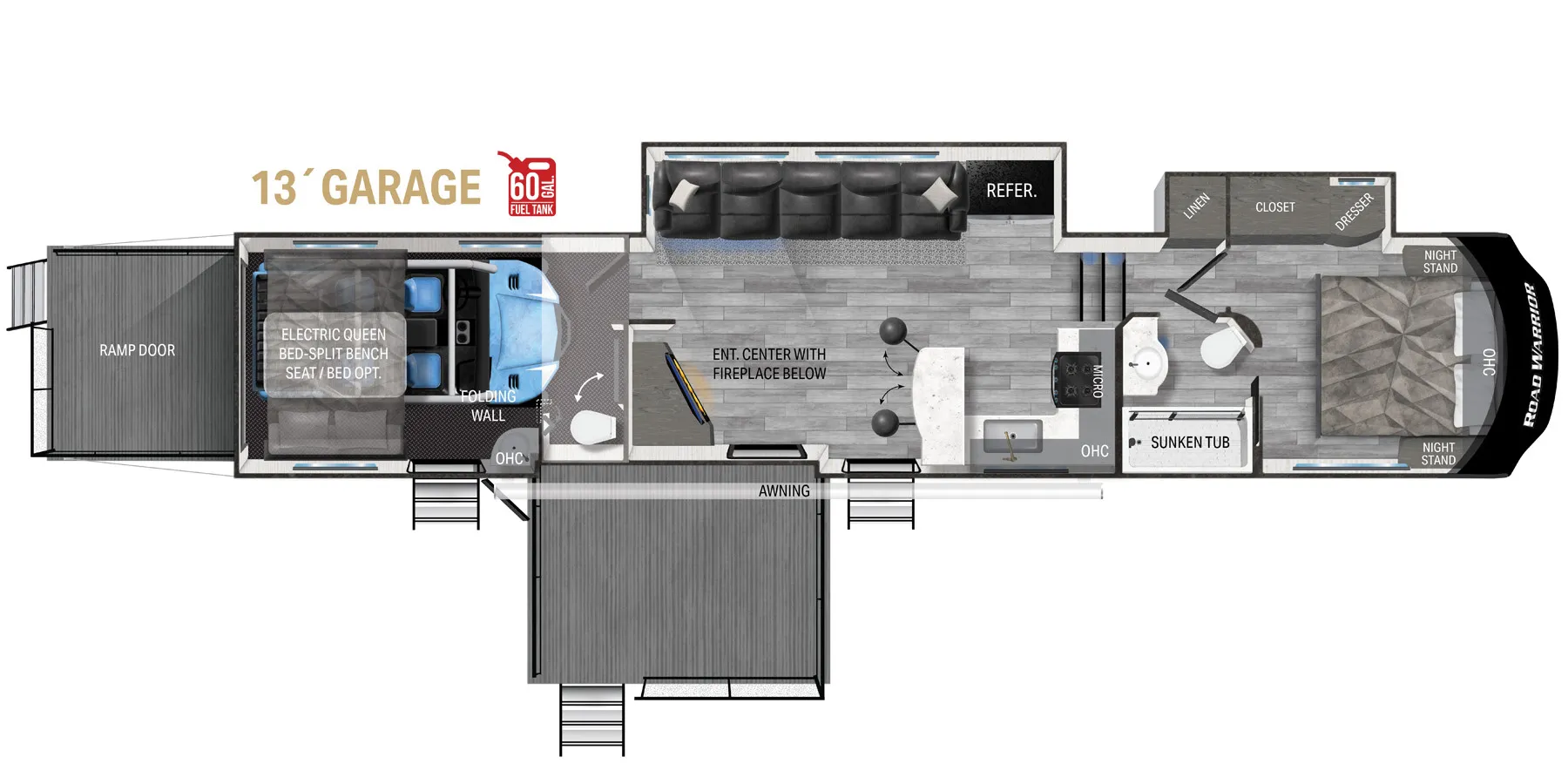 2022 Heartland Road Warrior 4275 - Floor plan