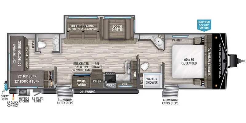2023 Grand Design Transcend Xplor 321BH floor plan