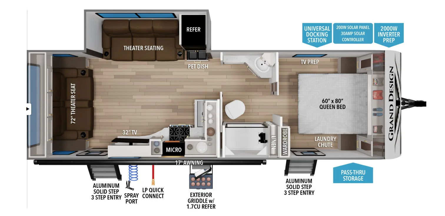 2027 Grand Design Transcend 245RLT - Floor plan