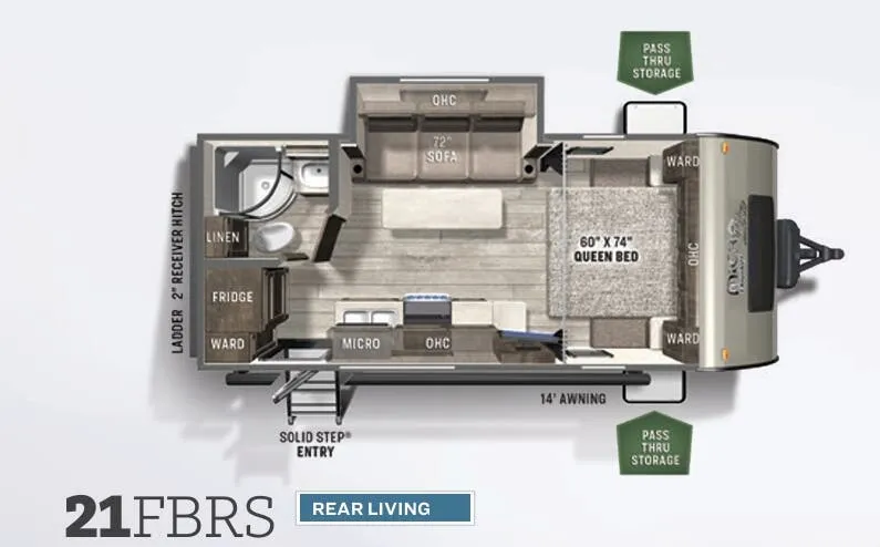 2013 Forest River Flagstaff Micro Lite 21FBRS - Floor plan