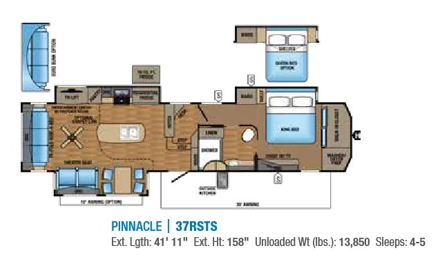2017 Jayco Pinnacle 37RSTS floor plan