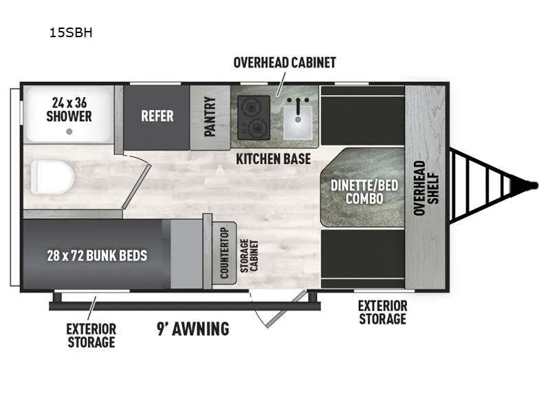 2024 Forest River Viking 15SBH - Floor plan