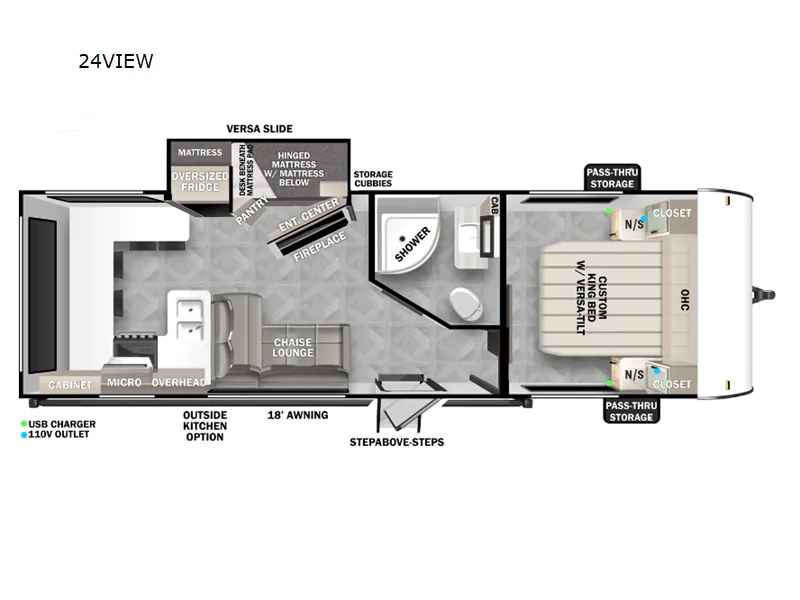 2024 Forest River RV Wildwood X-Lite 24VIEW - Floor plan
