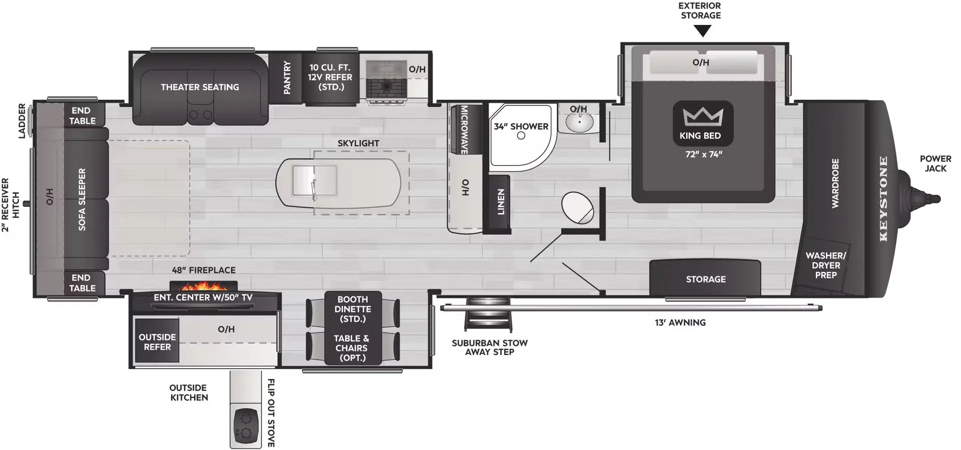 2026 Keystone Outback 330RL - Floor plan