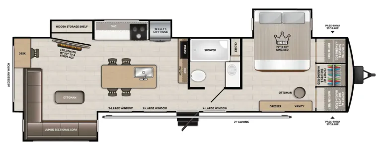 Forest River Wildwood Heritage Glen 323RLI floor plan