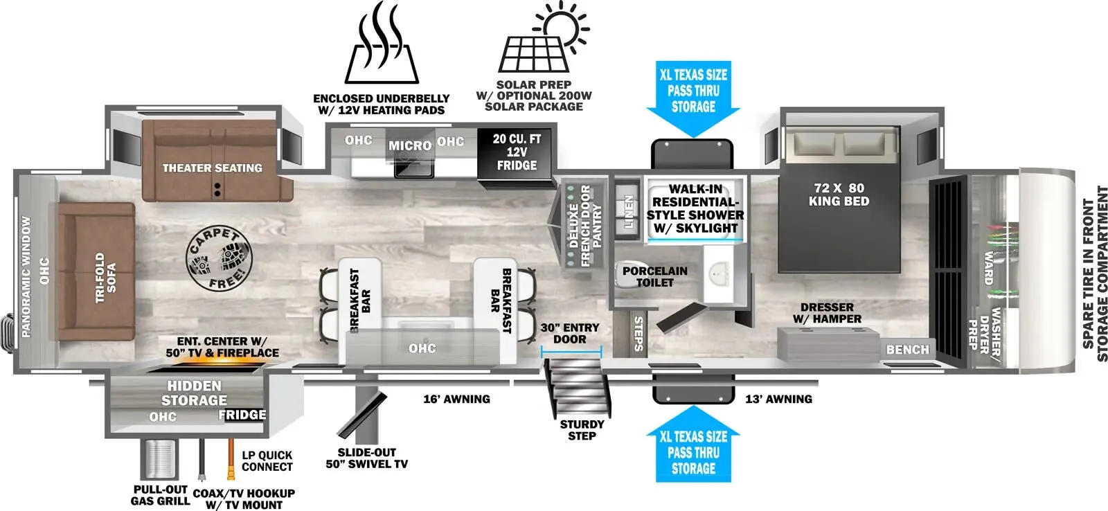 Forest River Salem Hemisphere 35RE floor plan