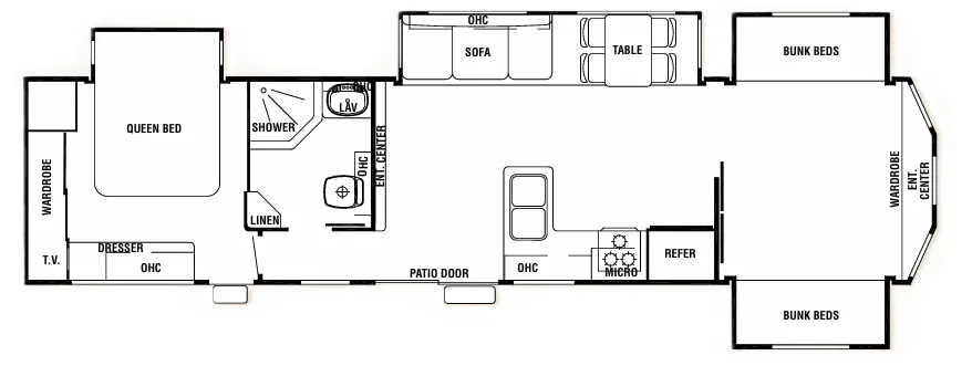 Forest River Cedar Creek Cottage 40CBH floor plan